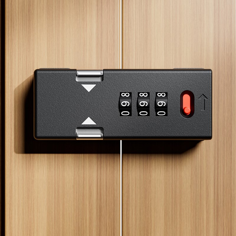 柜门免钉粘接门锁扣锌合金密码锁扣阳台门窗扇门防盗夜光门锁扣