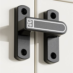 柜门表面安装 滑动门锁无冲孔锌合金门扣无钉粘合剂可调滑动门闩