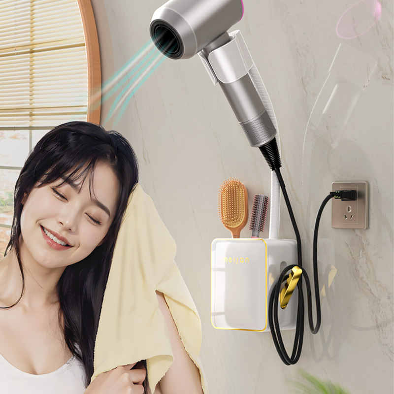 化妆室懒人吹风机支架解放双手吹风机置物架免手拿S吹风机壁挂免