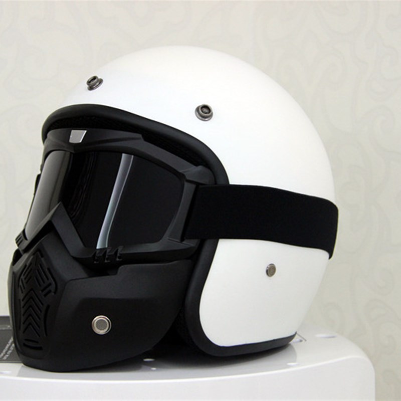 3C复古哈雷头盔男女个性盔摩托车头盔3/4盔电动S机车跑盔半盔四季