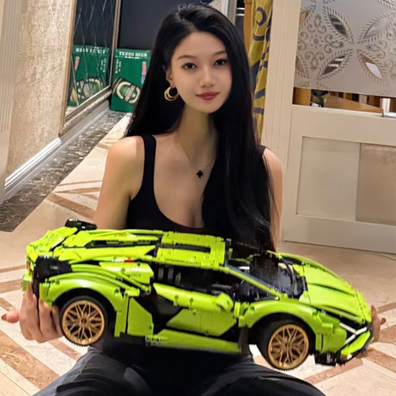 遥控车2025新款拼装跑车积木玩具机械组蓝宝坚尼模型男孩礼物女生