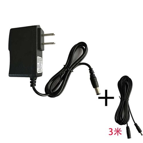 摇表器插头DC5.5 2.1 5V 3v1a通用电源线3米延长火牛充电适配认证