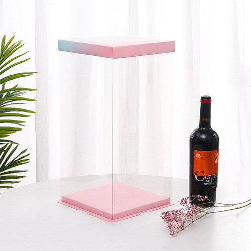 生日透明蛋糕盒子包装盒定制方盒网红四4寸6寸8寸10/12寸双层加高