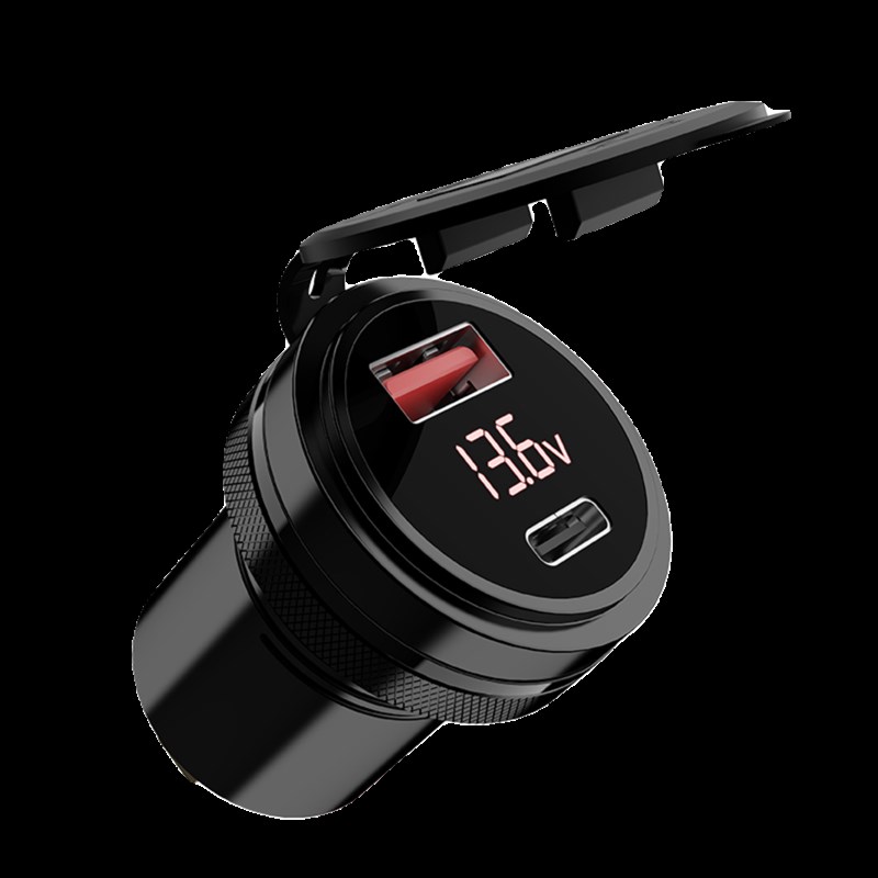 机车改装USB手机充电器踏板加装防水超级L快充PD接口汽车拓展口