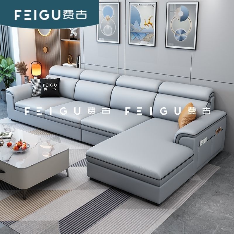 htn费古北欧布艺沙发客厅小户型D简约现代免洗科技猫抓布整装沙发