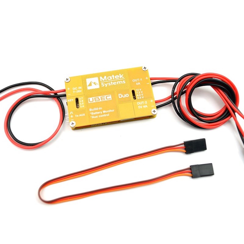 Matek 多轴/FPV/图传/飞控/直升机 双路BEC 4A+4A 带遥控Y开关ube