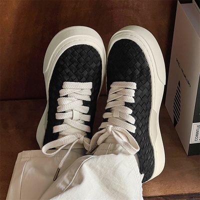 鞋子男款2024新款秋冬透气网面板鞋潮牌高级感潮鞋编织运动休闲鞋