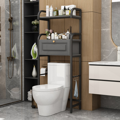 马桶上方置物架智能马桶架免打孔收纳柜化妆室落地多层储物柜