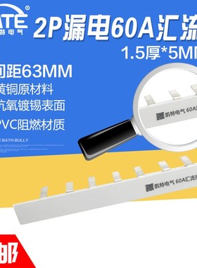 2P漏电60A汇流排 黄铜1.5*5 DZ47空开连接排C45断路器接线排KT008