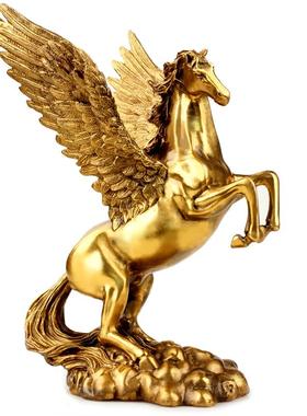 纯铜大号马摆件马到成功工艺品摆设办公室招财装饰品飞马铜马跃马