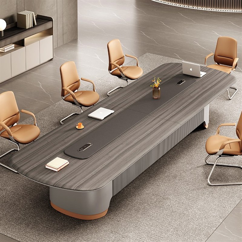 大型会议桌长桌会议室商务简约现代椭圆形长条桌接待洽谈桌椅