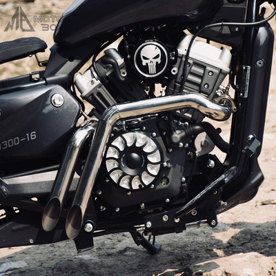 奔达灰石300改装右侧双出排气 哈雷VH全段 低沉浑厚 无损直装