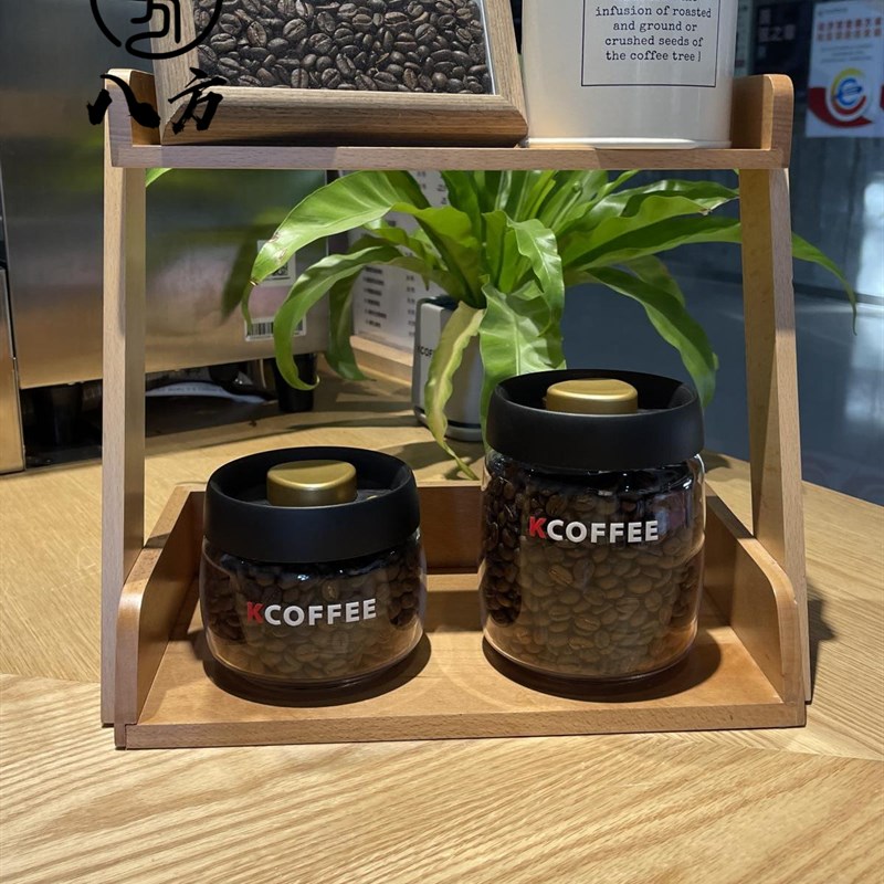 咖啡豆陈列密封罐-商用肯德基kcoffee咖啡馆氛围品-咖啡豆罐-八方