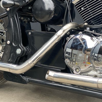 博格250改装马蹄声排气 柴特博格250斜口排气手工排气管无损直装