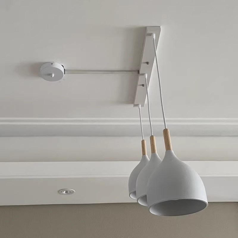 灯具移位器改位器餐厅吊灯风扇灯diy配件换位免开线槽可移式灯具