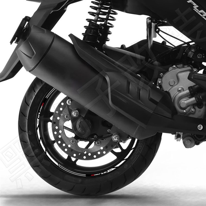 适用于无极SR250GT踏板摩托车反光轮毂贴纸改装车轮贴花防水配件