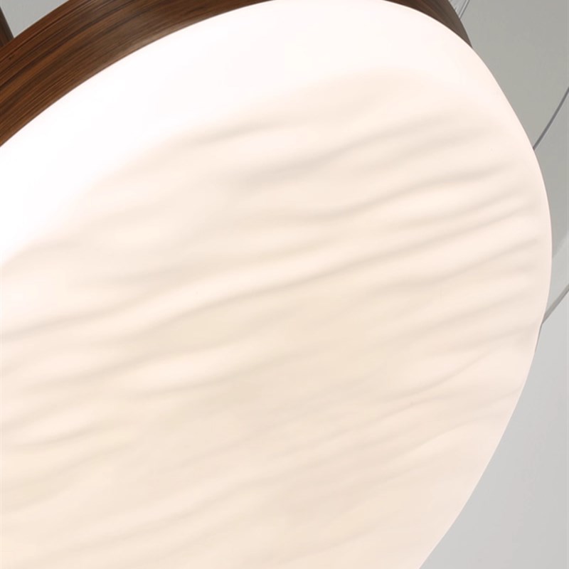 中古风扇灯餐厅卧室覆古胡桃木色隐形电扇42寸客厅护眼吊扇吸顶灯