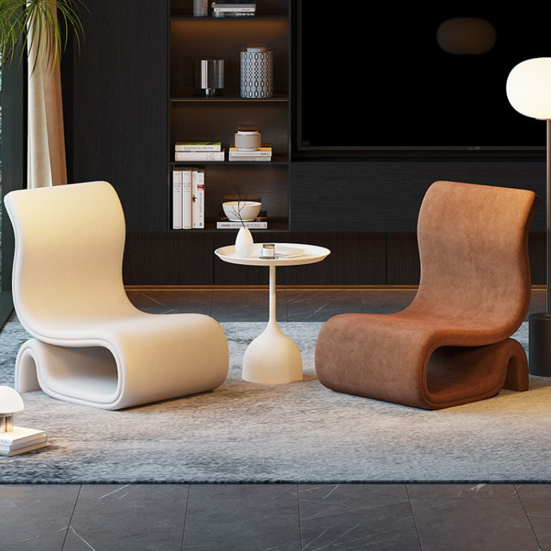 创意曲线单人现代简约家用客厅办公书房阳台轻奢洽谈懒人休闲沙发