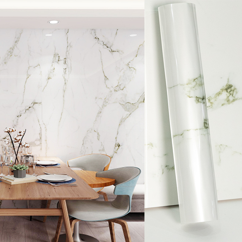 掉灰墙面专用pet墙纸仿大理石贴纸KTV壁纸窗台衣橱柜子翻新贴