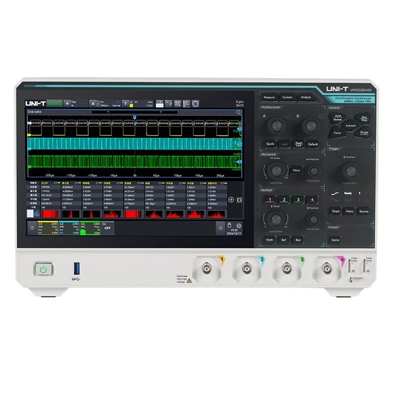 Unilide Upo2204Hd高精度示波器,四通道200米宽12Bit高分辨率示波