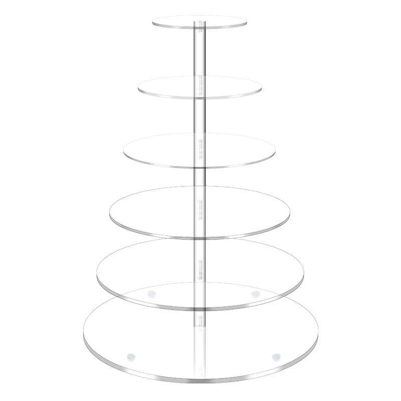 亚克力展示架桌面蛋糕多层圆形置物架透明相框有机玻璃陈列