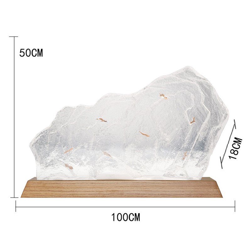 双面新款肌理山型雕塑艺术品进口透明树脂摆件酒店样板房软装饰品