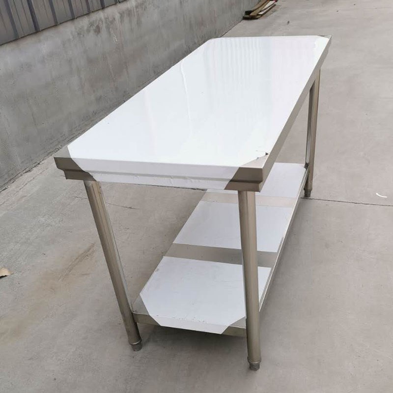 厨房操作台不锈钢双层工作台餐厅食堂切菜打荷操作台打包台工作台