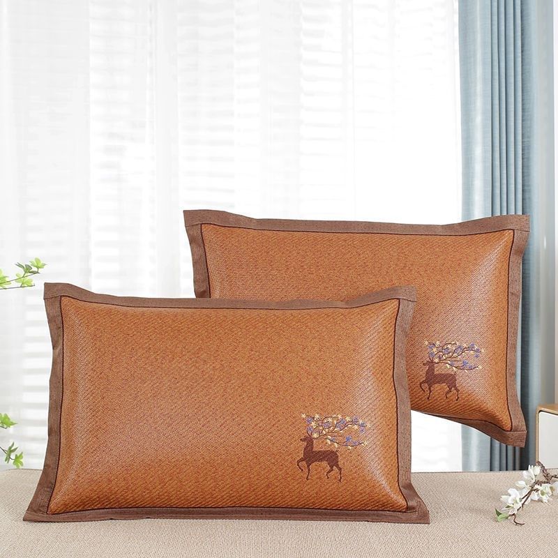 夏季凉席枕套成人藤枕芯套单人冰丝凉席枕头套夏天凉爽枕席一昌震