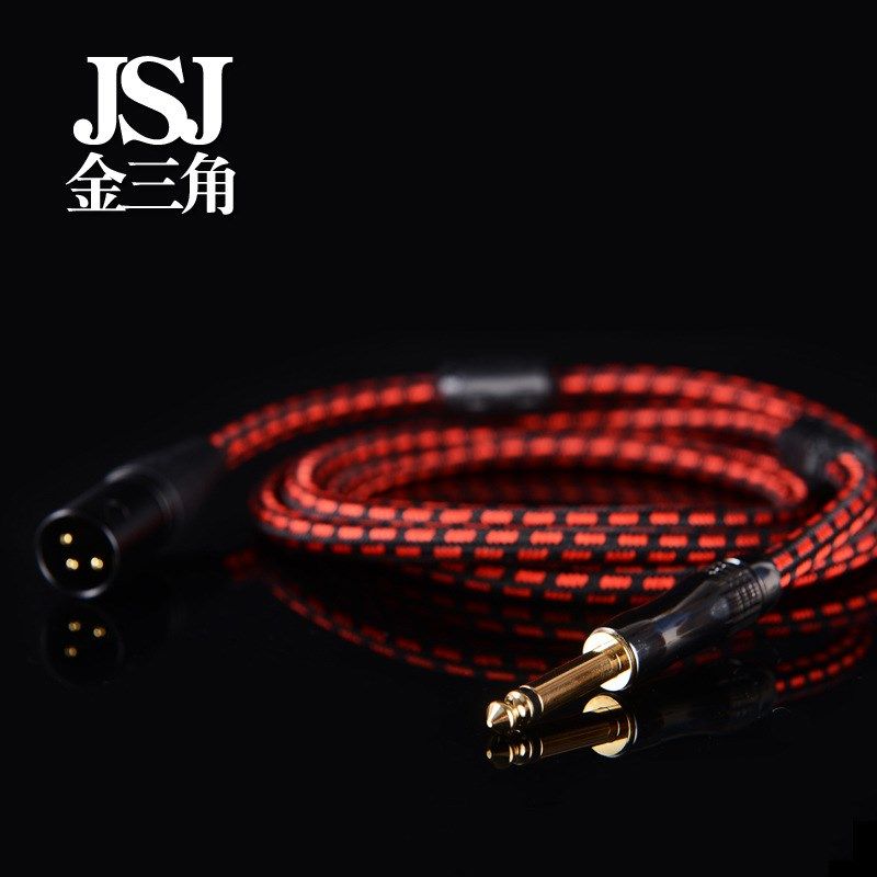 金三角话筒线大二芯6.35转卡侬公音频线卡农话筒线调音台线