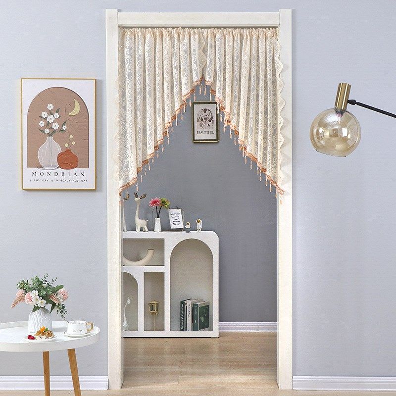 法式田园四季帘门帘半帘卧室遮丑装饰帘窗帘厨房弧形帘帘子挂帘