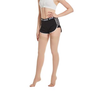 跨境二级静脉长筒压力袜男女通用防滑露趾透气梯度加压美腿弹力袜