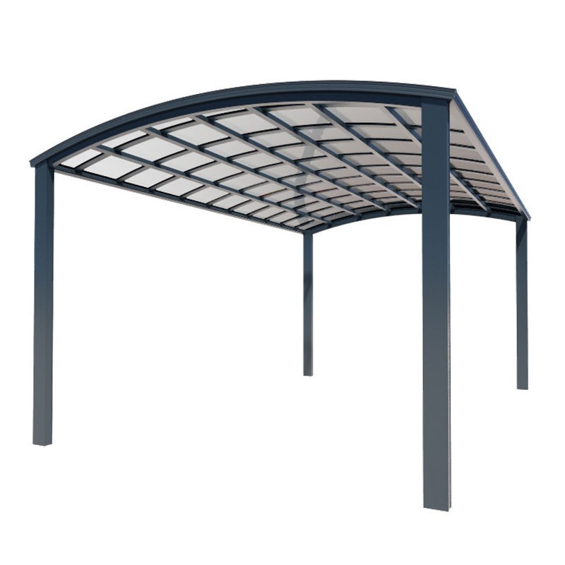 定制过道遮阳棚 PC耐力板户外露台棚 户外阳台铝合金通道雨棚