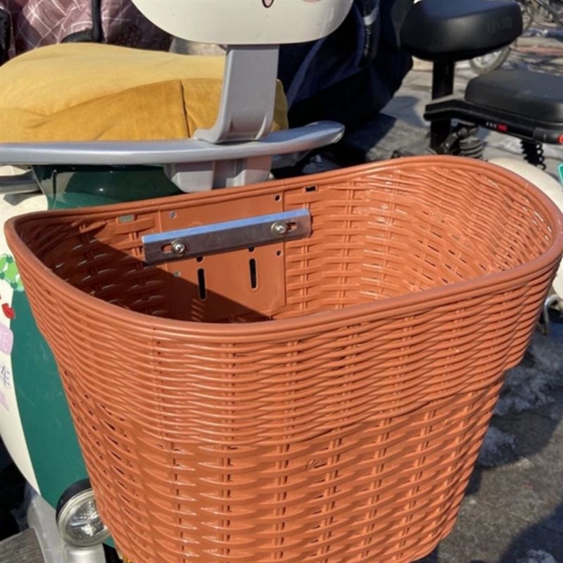 篮筐车篓塑料电动摩托车后电动车菜篮子加大后置车筐框尾书包挂篮