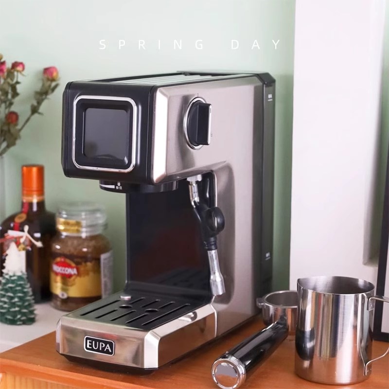 小白高颜钢机身】灿坤咖啡机全家用小型美意式半自动