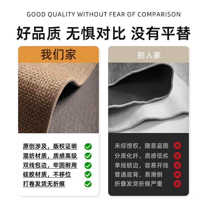 客厅地毯主卧室床边毯2024新款免洗可擦房间高级全铺大面积地垫子