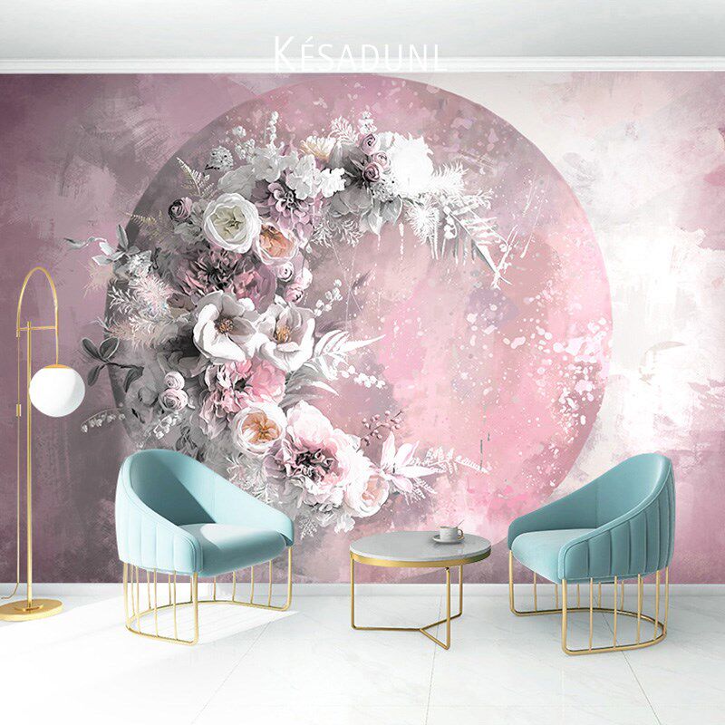 d立体油画手绘墙纸客厅电视背景墙壁纸壁画卧室墙布现代复古