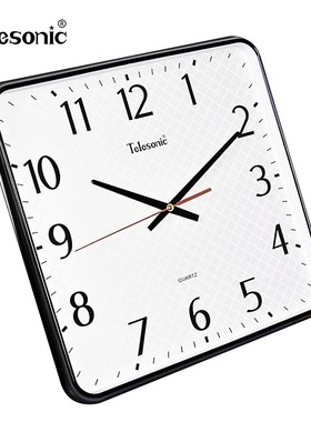 ELEONI天王星时尚方形挂钟客厅石英钟静音卧室书房时钟表