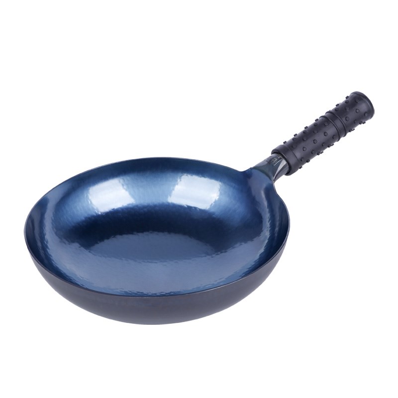 章丘老式传统手工锻打铁锅无涂层圆底炒锅无油烟不粘锅家用炒菜锅