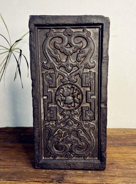 中式复古汉砖雕刻寿桃纹非遗金石传拓研学拓片制作壶承茶干泡台