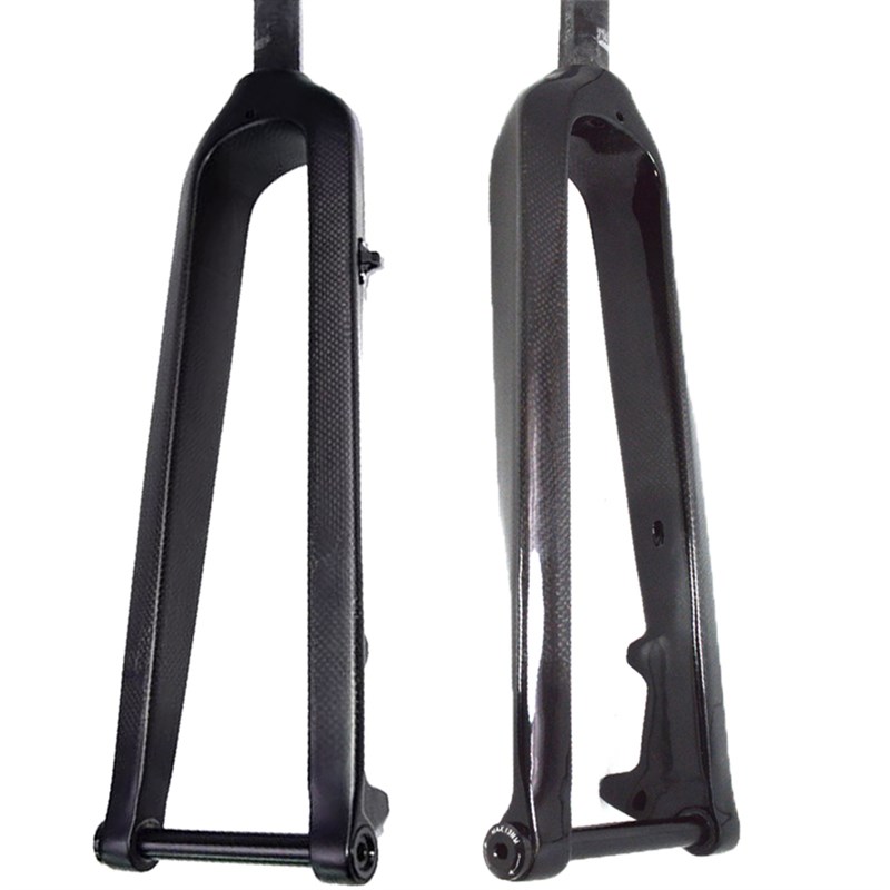 山地自行车碳纤维无避震碟刹前叉直管硬叉筒轴碳叉26ER27.W5ER29E