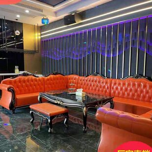 KTV沙发定制卡座酒吧欧式包厢K歌房音乐清吧练歌房转角沙发茶几桌