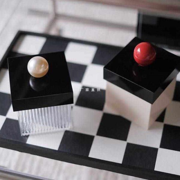 亚克力红球珍珠棉签盒条纹透明收纳盒牙线火柴盒创意简约,收纳整理,棉签收纳盒/袋,淘宝优惠券,粉丝福利购,淘宝优惠卷