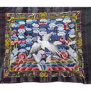 明清代一品文官补子 仙鹤图案补子刺绣绣片 清朝文官朝服补子刺绣
