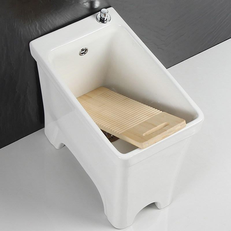 智能陶瓷拖把池方形拖布池阳台墩布盆家用清洗盆地拖桶迷你款小号