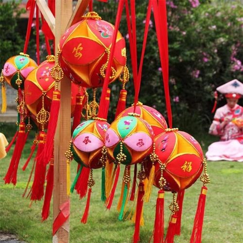 广西壮族三月三纯手工抛绣球舞蹈diy材料包演出民族特色表演道具