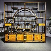 金丝楠木博古架定制做圆形书架书柜仿古小型禅意现代实木中式 家具