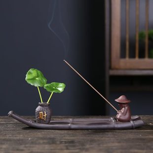 饰礼物香薰摆件 禅意茶道香插香盒家用线香炉室内线香插仿古礼品装