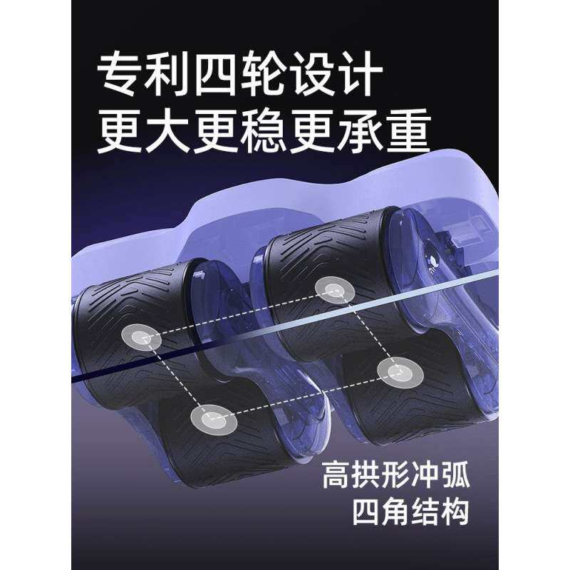 新款四轮健腹轮自动回弹男女卷腹轮健身神器运动家用练腹肌轮