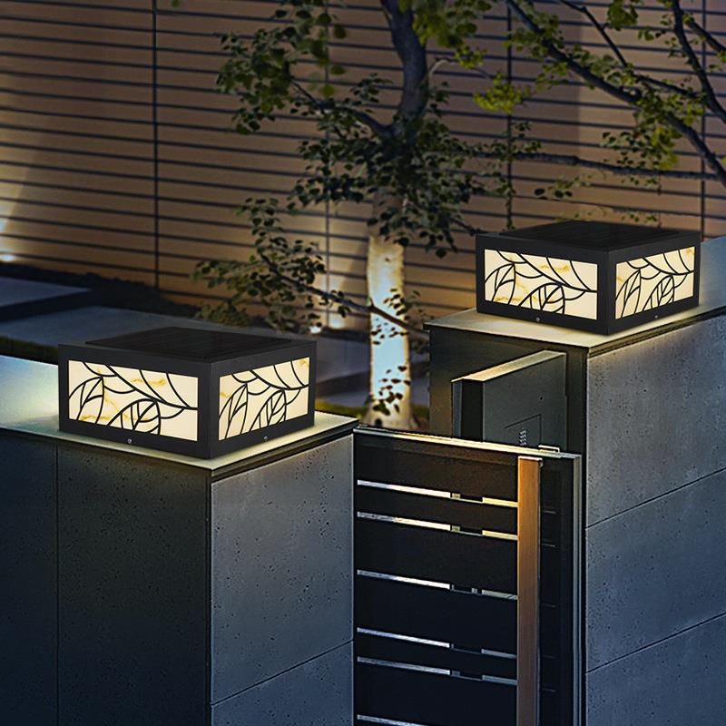 简约现代太阳能柱头灯户外防水围墙灯别墅庭院灯围栏灯大门柱子灯