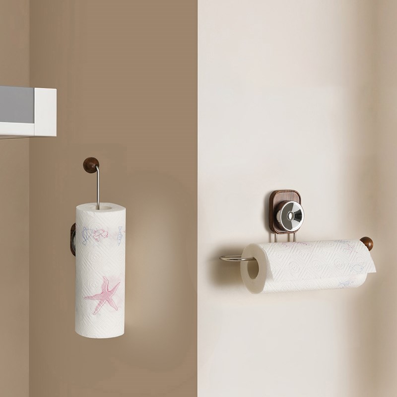 吸盘厨房纸巾架免打孔橱柜用纸挂架抽纸卷纸架懒人U抹布保鲜膜挂